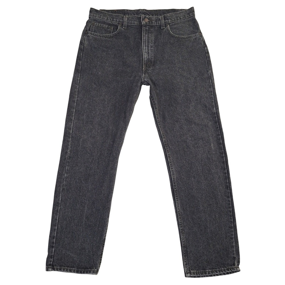 Vintage Levis 505 Regular Fit Jeans Mens 36x30 Black Acid Wash Straight Made USA
